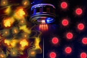 Using microscopy with single-atom resolution, researchers observed ultracold quantum gases made of two different types of atoms. The bosons (shown on the left) tend to cluster together — a behavior known as bunching — while the fermions (on the right) tend to avoid each other, showing anti-bunching.