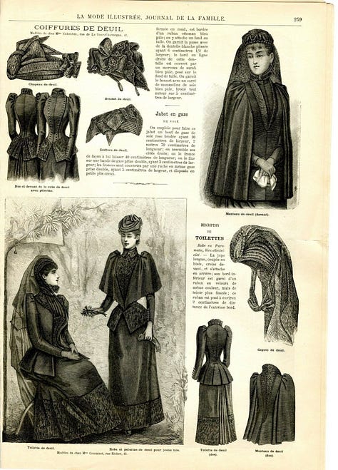 mourning dress code in Victorian Era