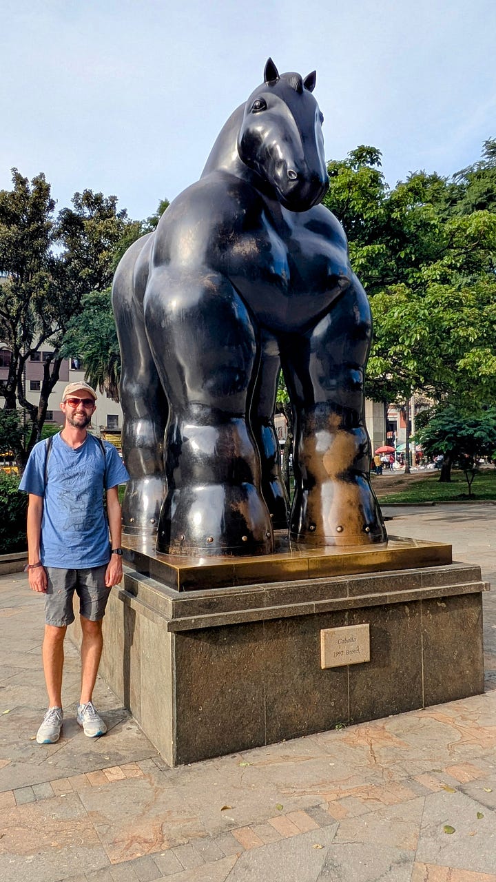 Botero plaza; one fat bronze horse