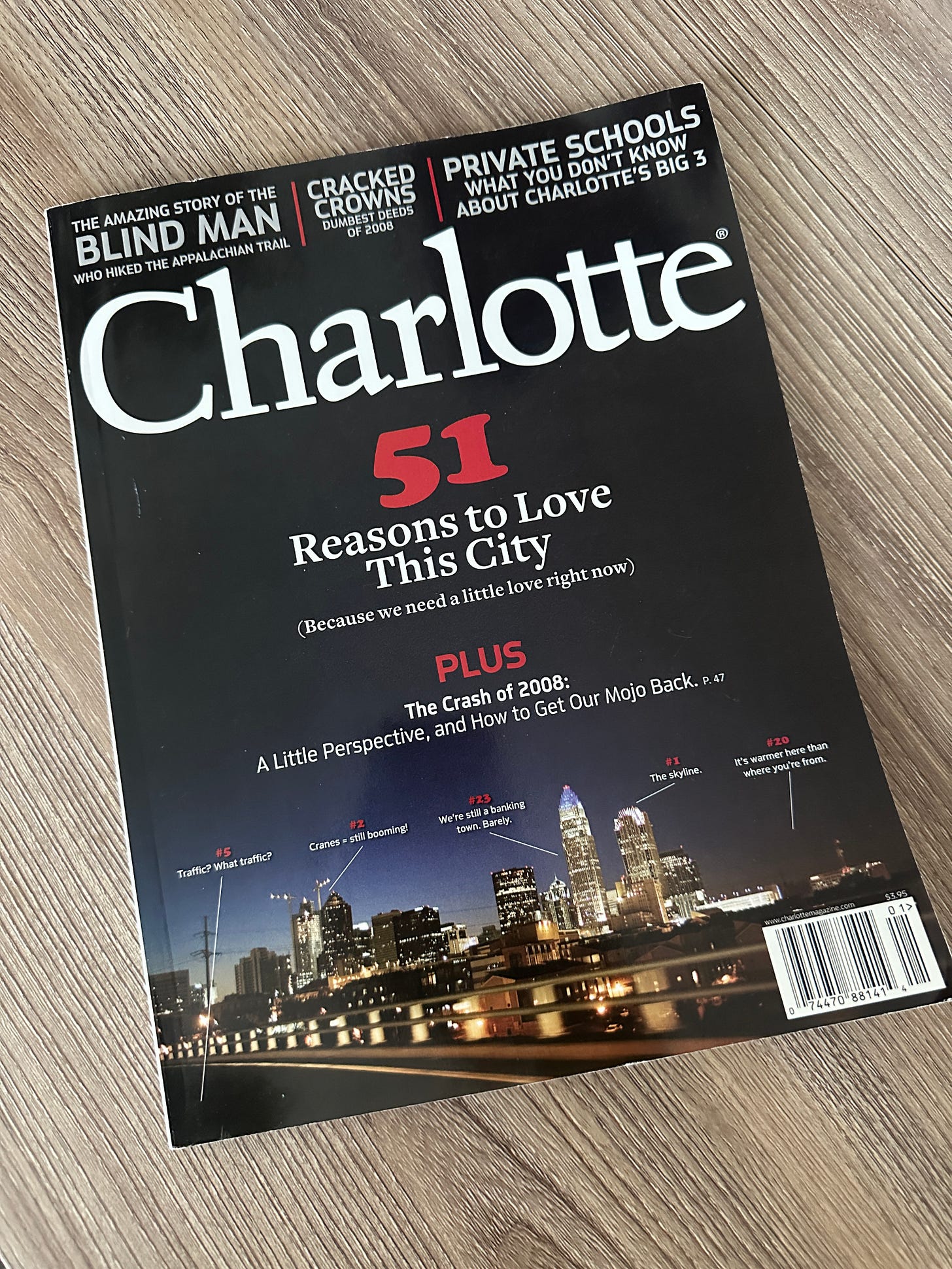 Charlotte magazine from January 2009