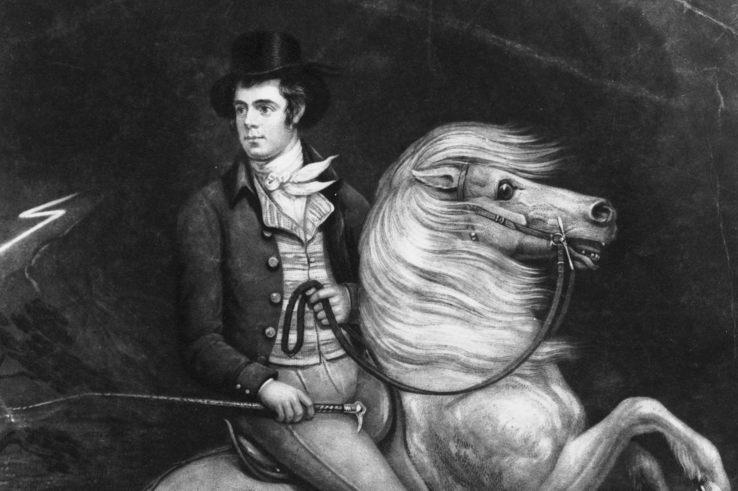 Black and white portrait of Robert Burns
