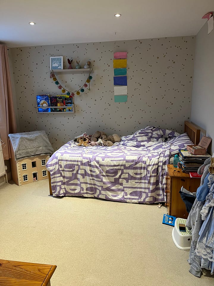 Bedroom makeover; before & after; kids bedroom; kid spaces; fun kids bedroom; colourful bedroom