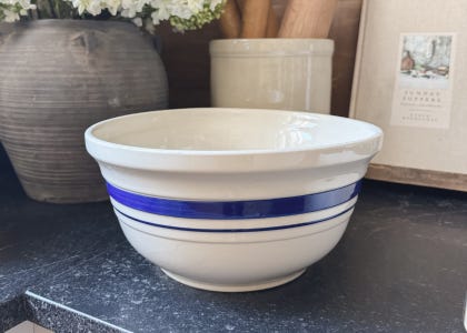 Found: Blue Striped Vintage Stoneware