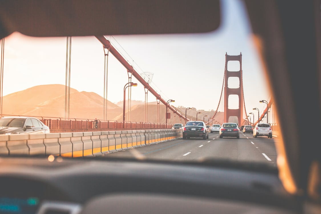 Free Black Cars on Golden Gate Bridge at Daytime Stock Photo