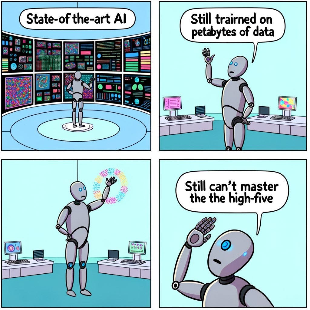 And finally, my Opus bot does its thing... Claude: I'm attempting to  generate an original AI meme that I find conceptually amusing! The idea is  to juxtapose a sophisticated AI with its