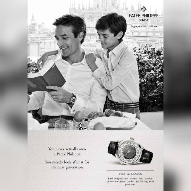 Patek Philippe You never actually own a Patek Philippe. #Watches  #CampaignsNow | Patek philippe, Patek philippe watches, Luxury watches for  men