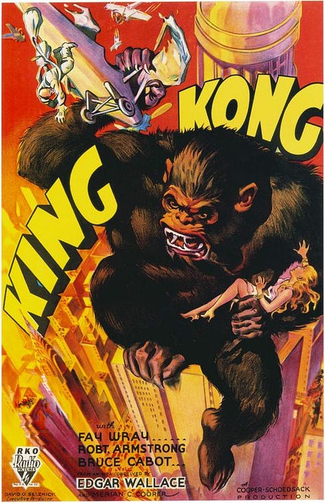 'King Kong' movie posters from different eras