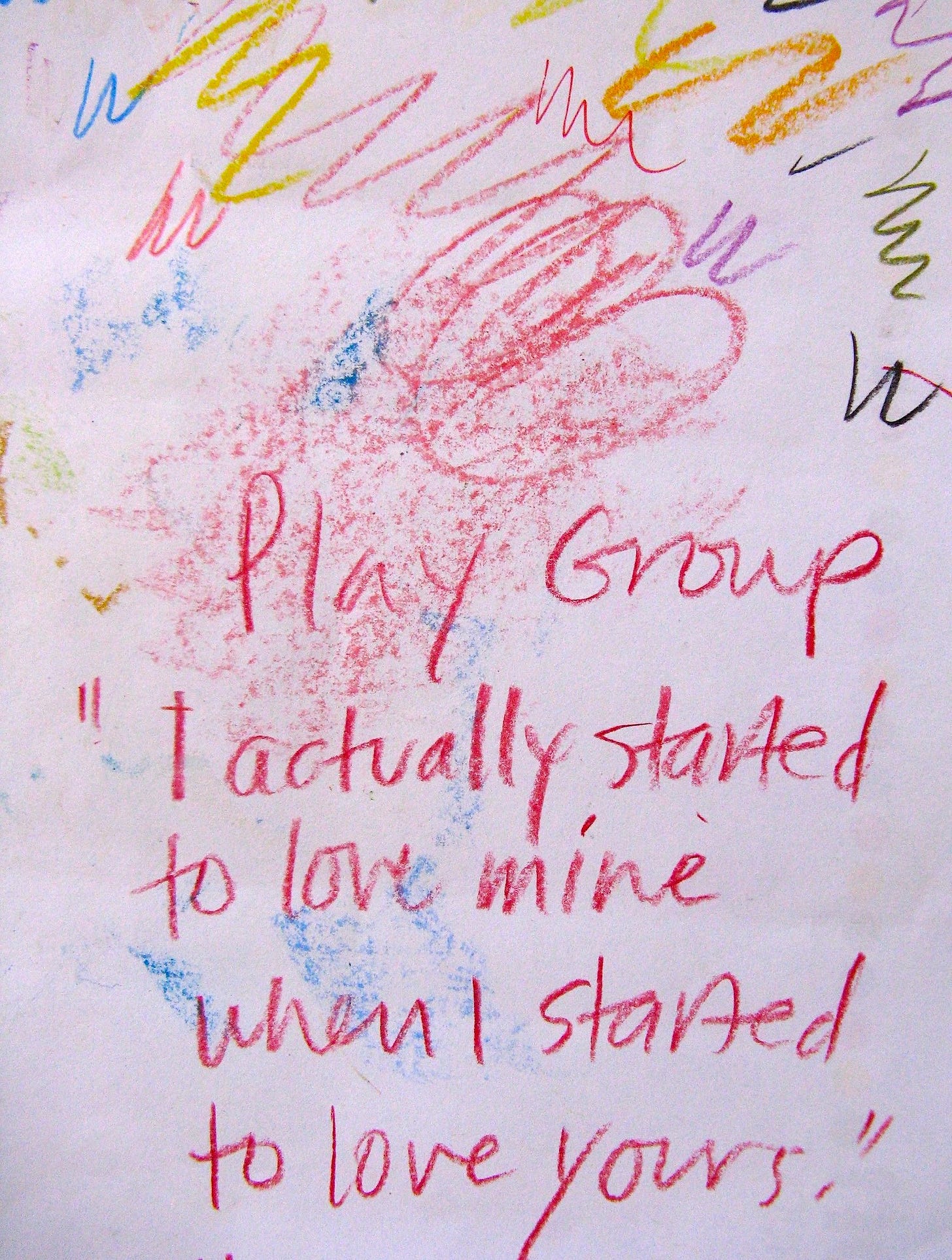 Colored pastel scribbles above quote
