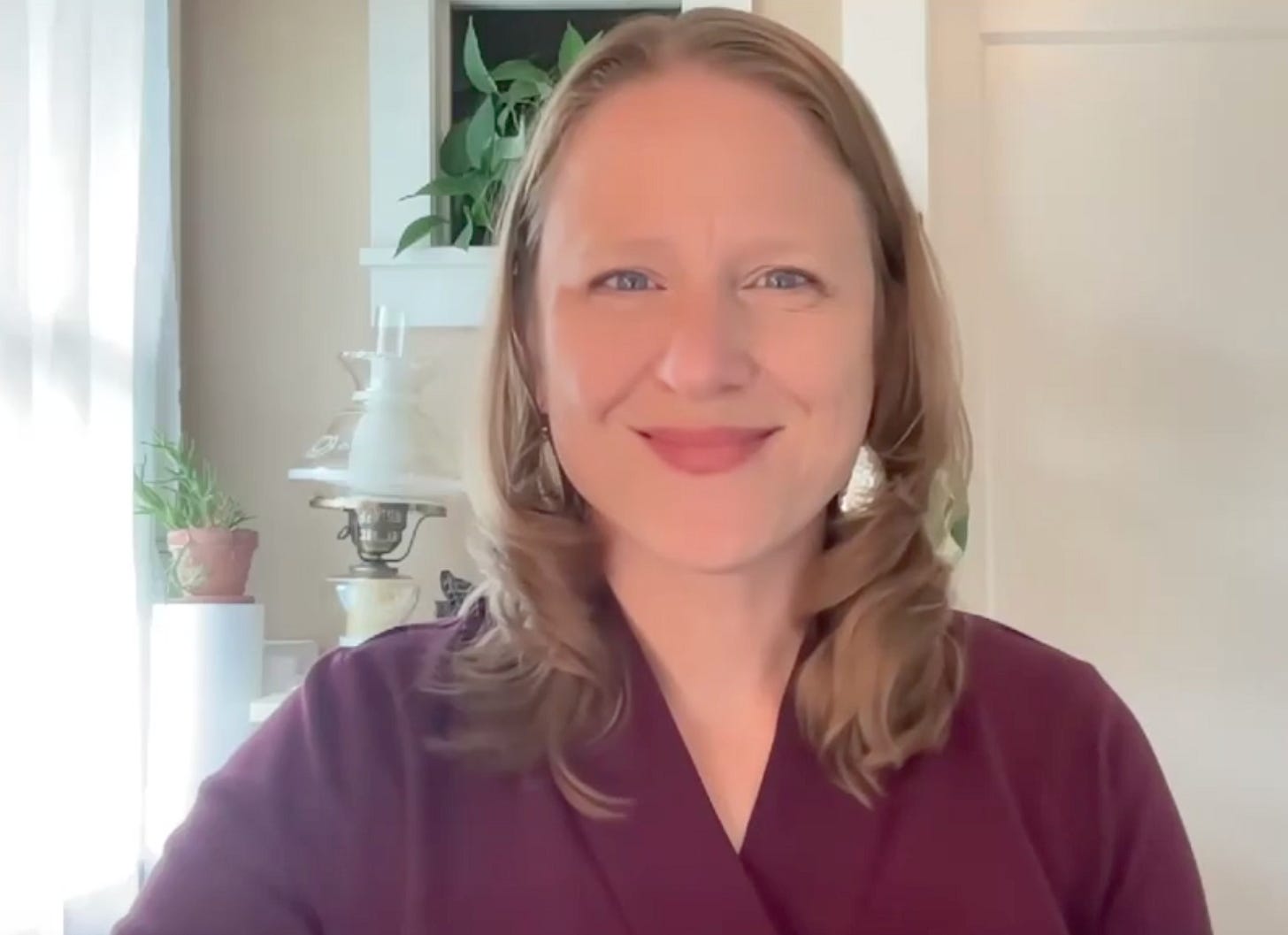 Julie Witmer in her online gardening class, Building a Border Backwards