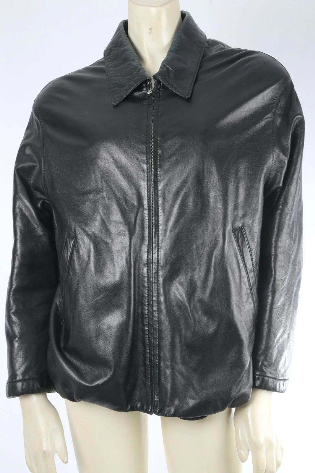 Bally Vintage  Woman’s Vintage Black Soft  Leather Zipper Jacket Size 44 - Picture 3 of 22