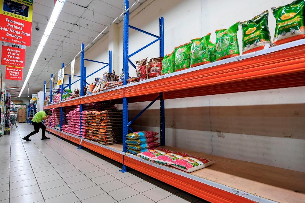 Reasons for white rice shortage in Malaysia