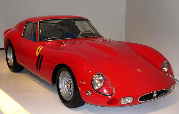 Our number one on the list is the Ferrari 250 GTO which sold for a whopping $38,115,000 at the Bonhams Auction, in Carmel, Calif. in August 2014.Car Enthusiast? Don't miss these galleries..These 13 Cool Cars From the 1980s And 1990s Are Absolutely Worthless Collectibles5 New Convertible Cars You Can Buy Today for Under $35,00010 Station Wagons That Are Better Than Your New $50,000 Compact SUV10 Hot Luxury Cars to Buy Instead of a Tesla