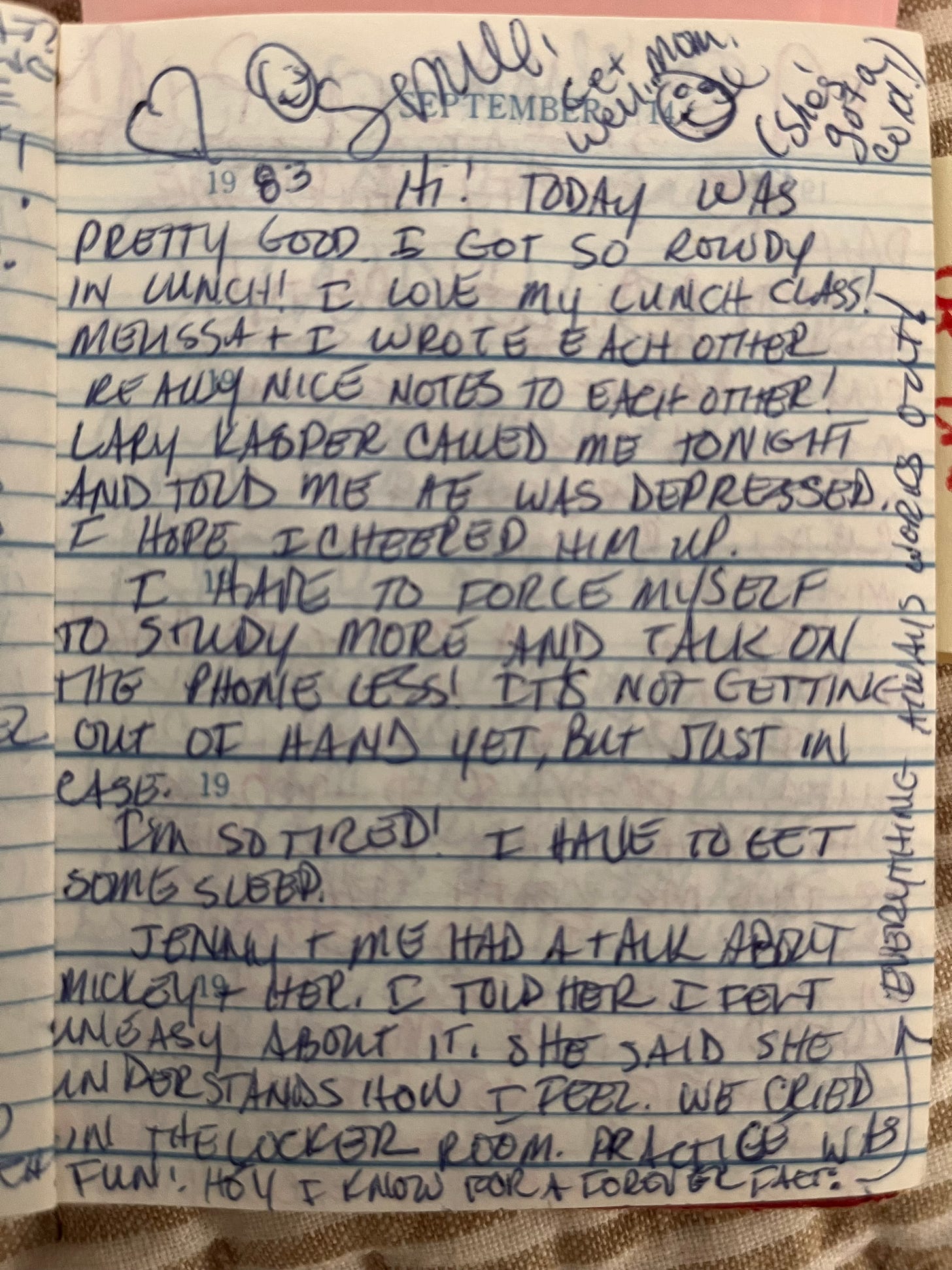 A page from memoir coach Christine Wolf's childhood diary