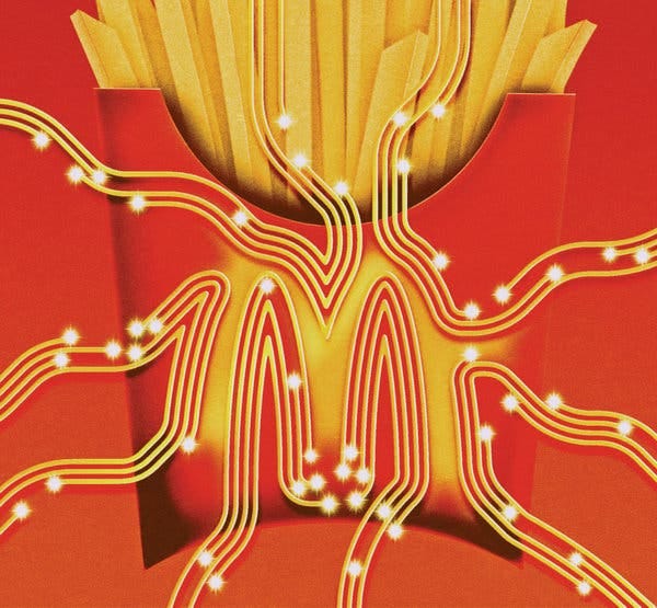 Already, the recommendation algorithms built into the McDonald’s menu boards are generating larger orders. Already, the recommendation algorithms built into the McDonald’s menu boards are generating larger orders.