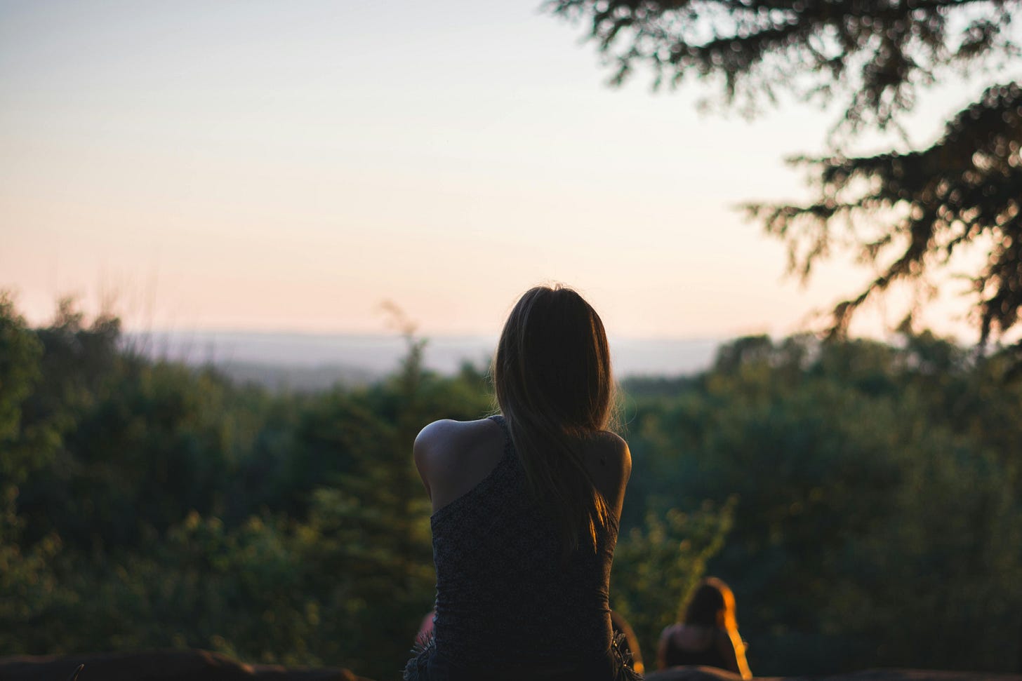 woman watching the landscape