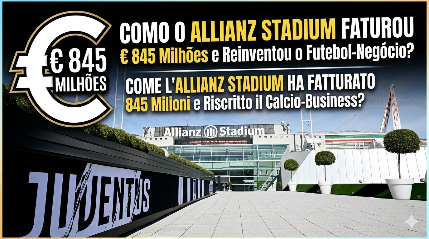 Como o Allianz Stadium Faturou € 845 Milhões e Reinventou o Futebol-Negócio? / Come l'Allianz Stadium ha Fatturato 845 Milioni e Riscritto il Calcio-Business? Como o Allianz Stadium Faturou € 845 Milhões e Reinventou o Futebol-Negócio? / Come l'Allianz Stadium ha Fatturato 845 Milioni e Riscritto il Calcio-Business?