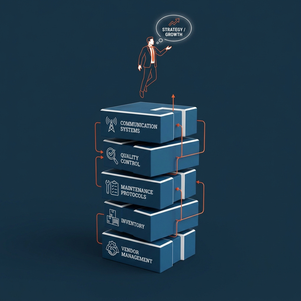 The ops-lead model — systems run without the founder The ops-lead model — systems run without the founder