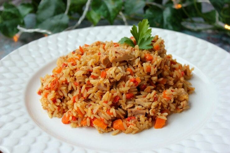 Arroz con atún en conserva