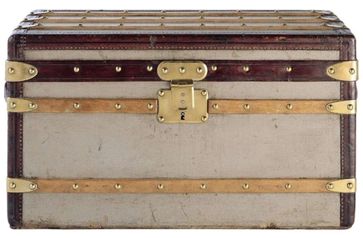 Louis Vuitton rectangular trunk in Trianon grey canvas Louis Vuitton rectangular trunk in Trianon grey canvas