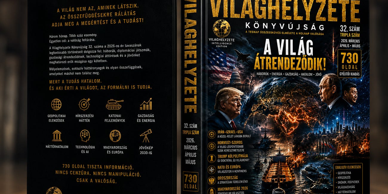 📌 MEGJELENT a VilagHelyzete Könyvújság 32. száma – A 3 havi 730 oldalas TRIPLA kiadvány ITT érhető el!