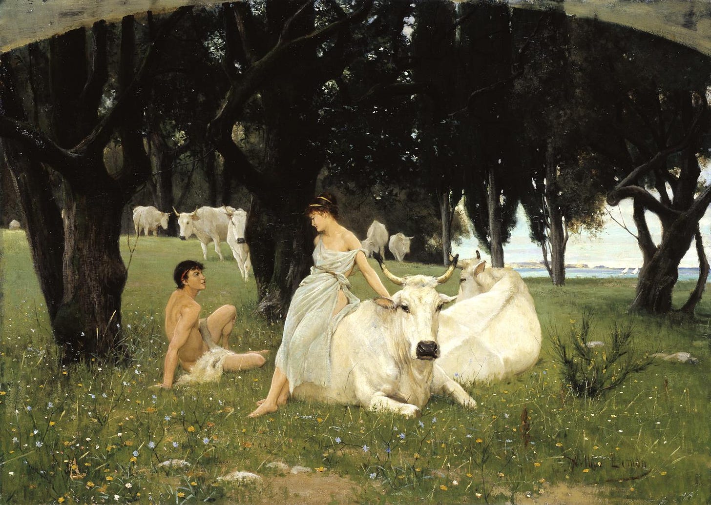 The Wooing of Daphnis', Arthur Lemon, exhibited 1881 | Tate