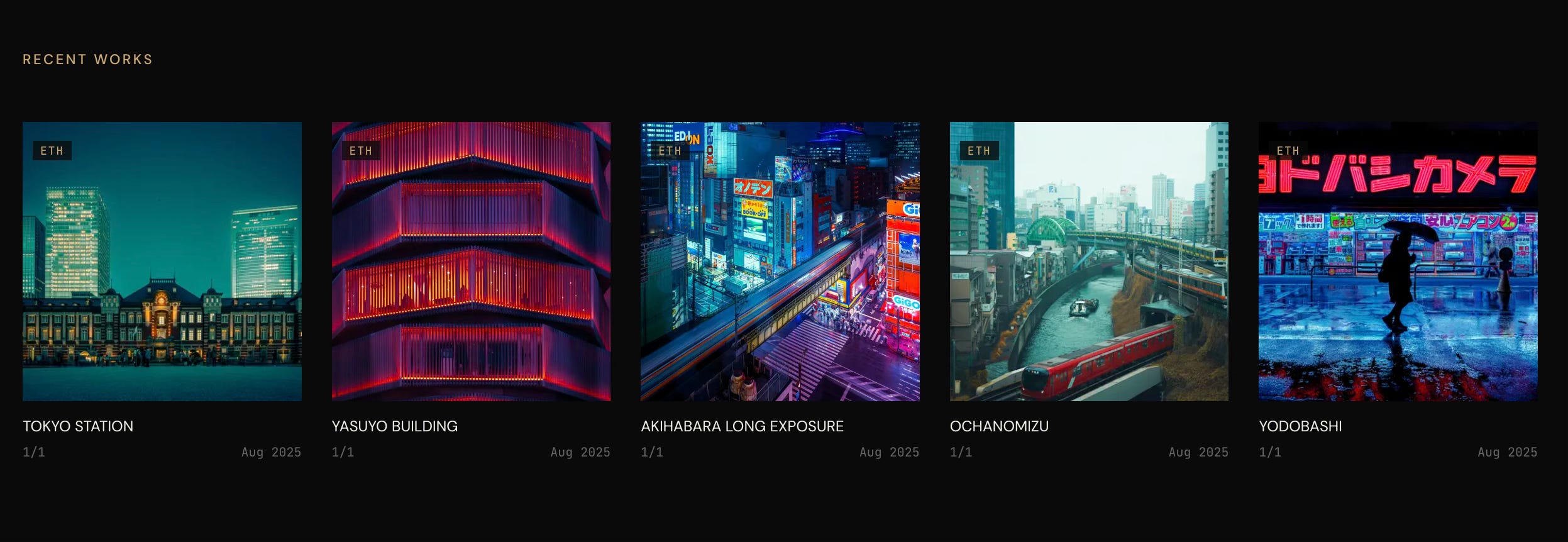 Tokyo Luv recent works