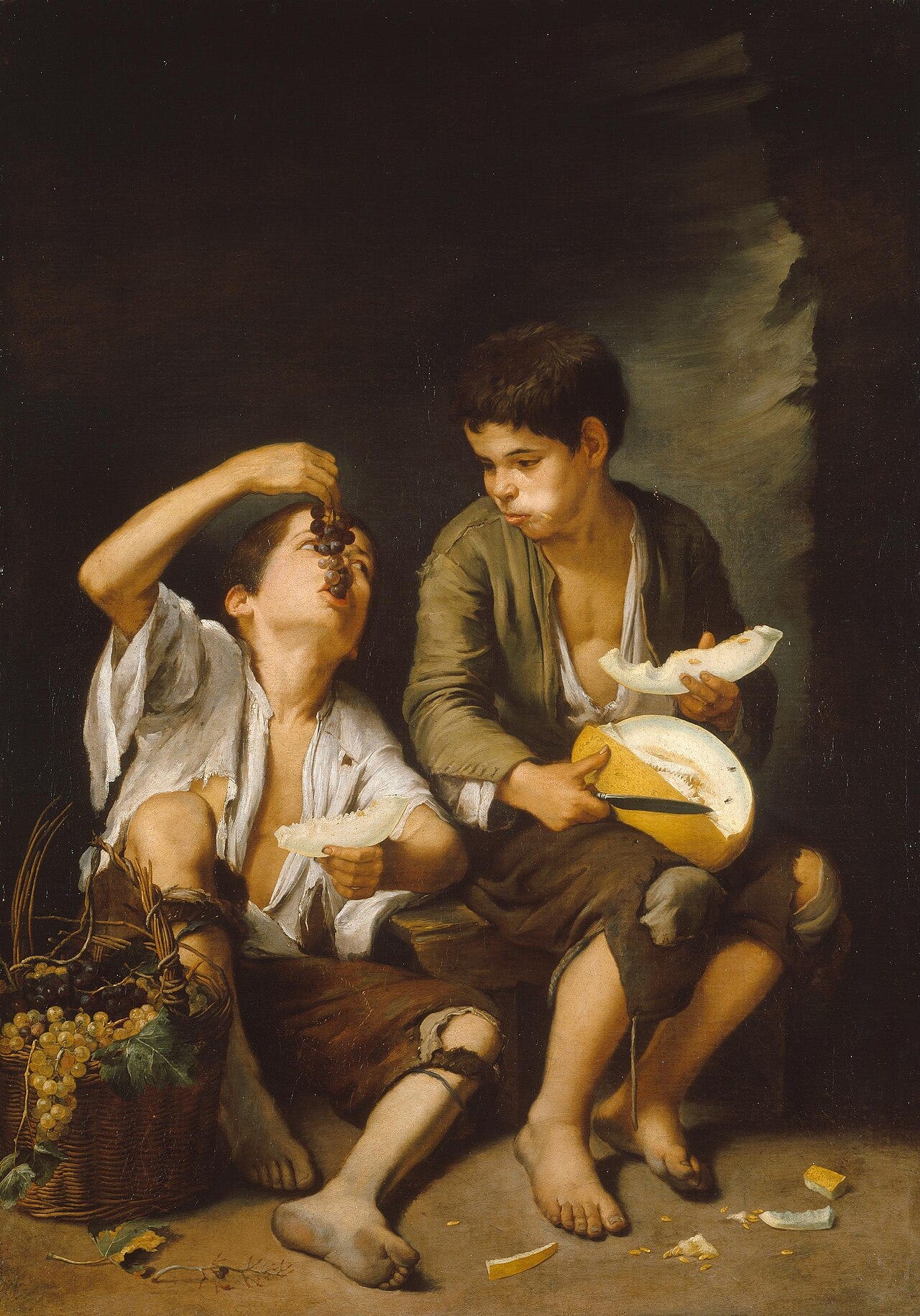 Bartolome Esteban Murillo, Boys Eating Grapes and Melon, about 1650 Bartolome Esteban Murillo, Boys Eating Grapes and Melon, about 1650