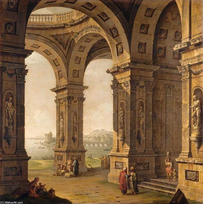 Purchase Oil Painting Replica Architectural Capriccio by Antonio Joli |  Most-Famous-Paintings.com