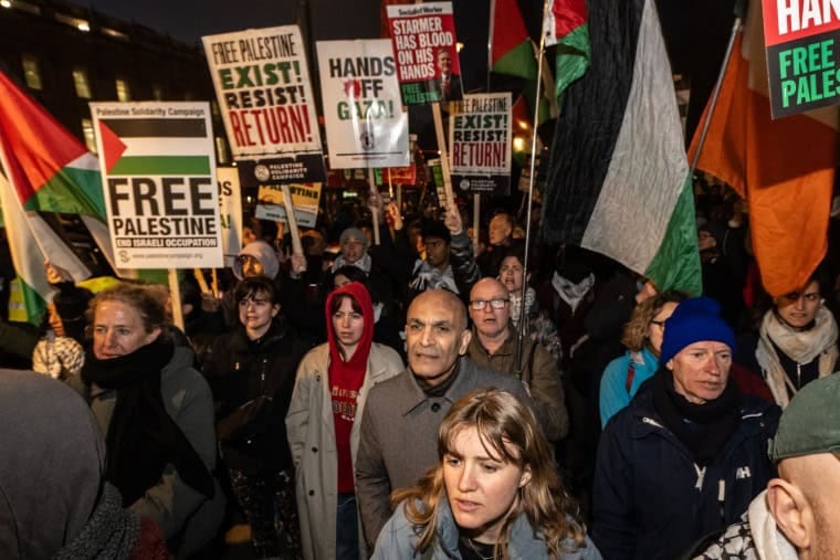 On the protest outside Downing Street Israel Gaza