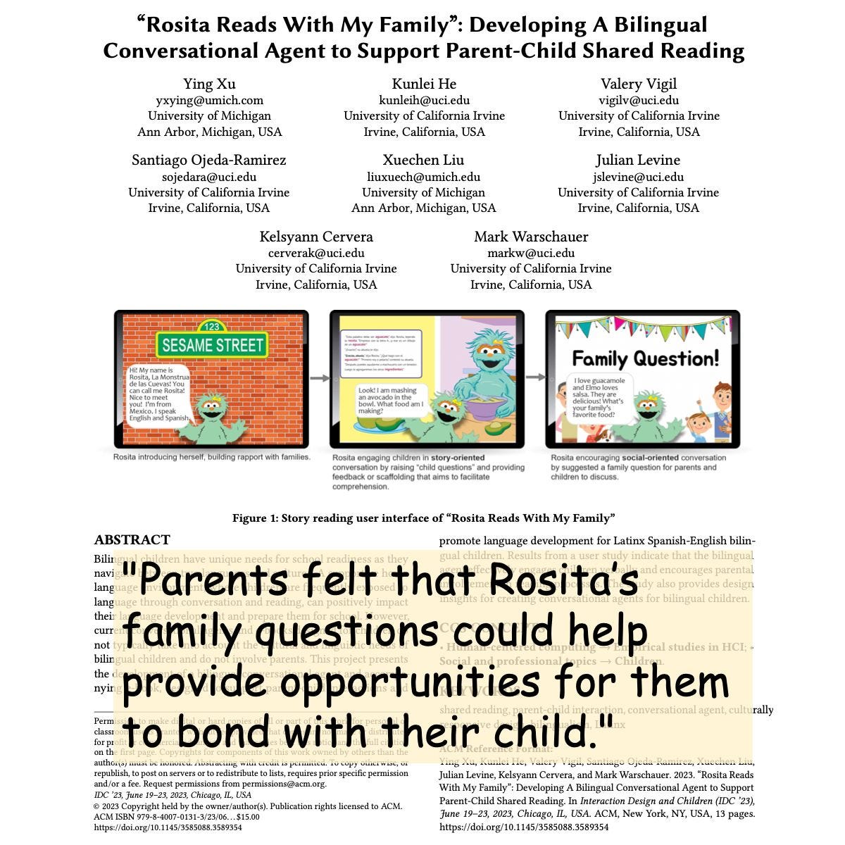 "Rosita Reads With My Family": Developing A Bilingual Conversational Agent to Support Parent-Child Shared Reading