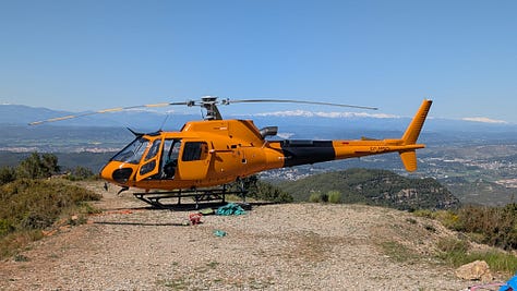 Roca Foradada, Ibex and a helicopter
