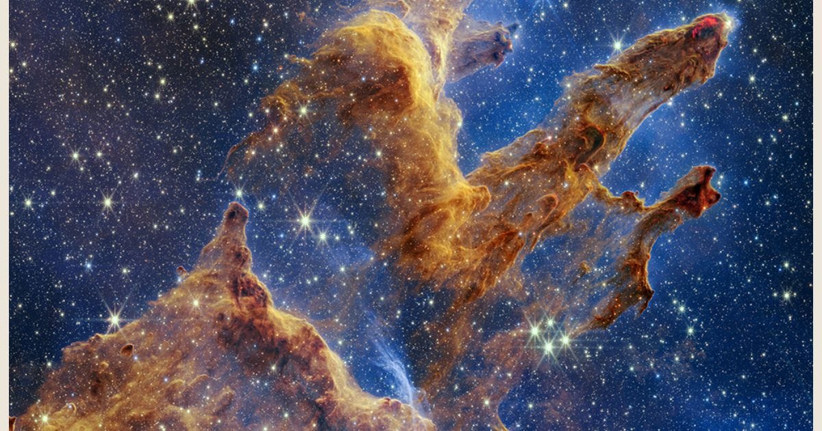 Image of the Pillars of Creation taken by the James Webb telescope Image of the Pillars of Creation taken by the James Webb telescope