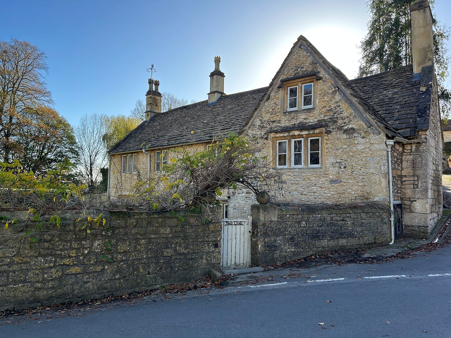 Possibly the oldest building Turleigh is The Lyns. Built from local stone with a tiled roof and several chimneys. A white gate has The Lyns written on it. Photo: Roland Millward Possibly the oldest building Turleigh is The Lyns. Built from local stone with a tiled roof and several chimneys. A white gate has The Lyns written on it. Photo: Roland Millward