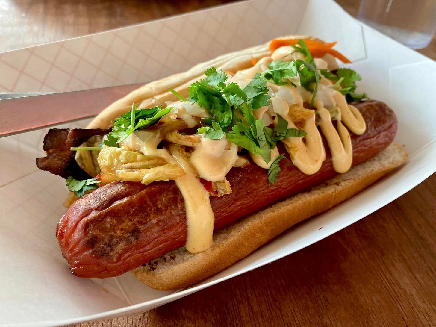 May be an image of hotdog