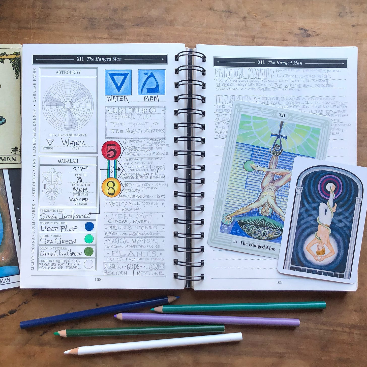 The Great Work Book showing The Major Arcana Journal / The Hanged Man