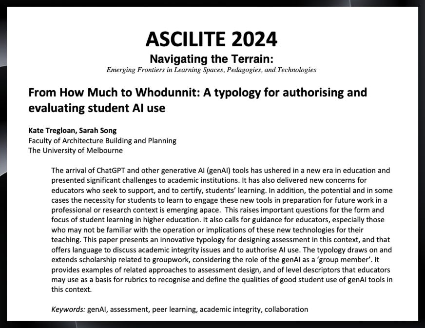 Screenshot of the title and abstract of Tregloan and Song 2024