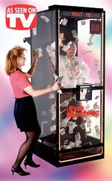 Money Booth Cash Blowing Machine Rental Party - Video Amusement Money Booth Cash Blowing Machine Rental Party - Video Amusement