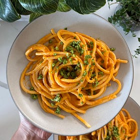 Creamy Tomato Burrata Pasta with Basil-Parmesan