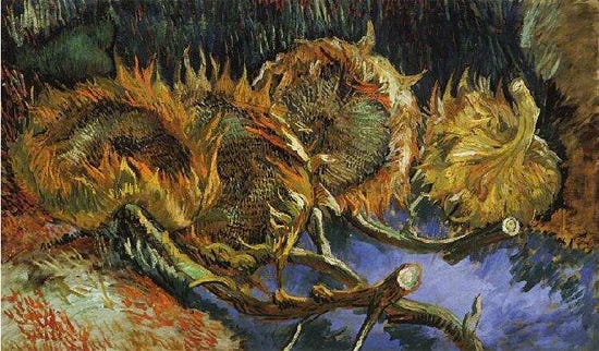 Four Withered Sunflowers, Vincent van Gogh Four Withered Sunflowers, Vincent van Gogh