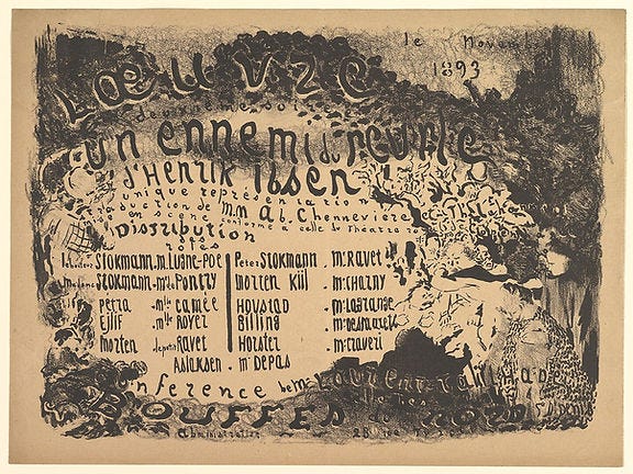 Playbill from Ibsen's 1882 play