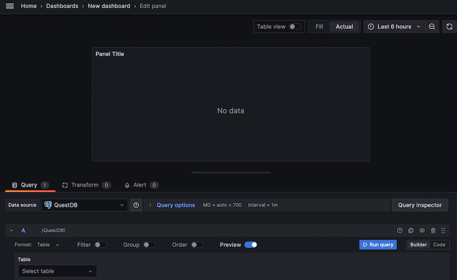 Grafana Edit View