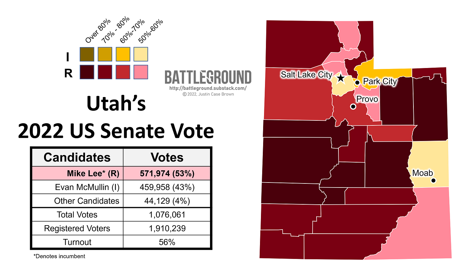 2022 Utah US Senate Voting Map