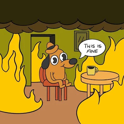 This Is Fine Meme Digital Drawing
