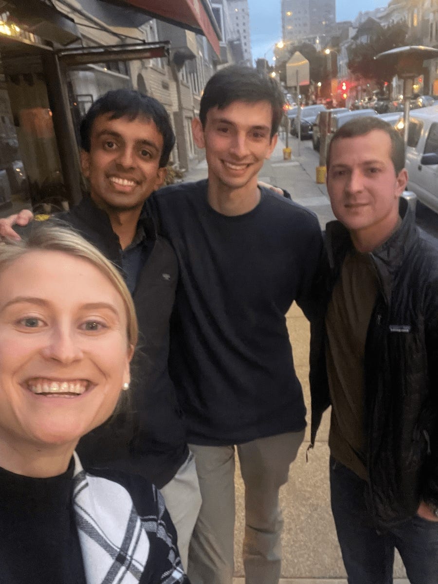 Grace Isford; Reflex co-founders Nikhil Rao and Alek Petuskey; and Brandon Reeves (L to R) Grace Isford; Reflex co-founders Nikhil Rao and Alek Petuskey; and Brandon Reeves (L to R)