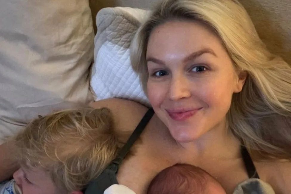 We are enjoying every moment in our blissful newborn bubble, Leavitt  wrote, adding, God is good. In photos, she poses with her baby wrapped in  a $1,375 Herms blanket  Reflecting Curated Luxury.