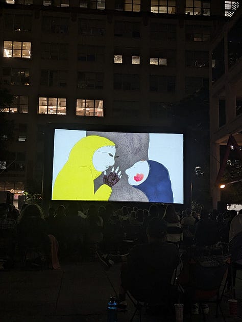 Puppets and films.