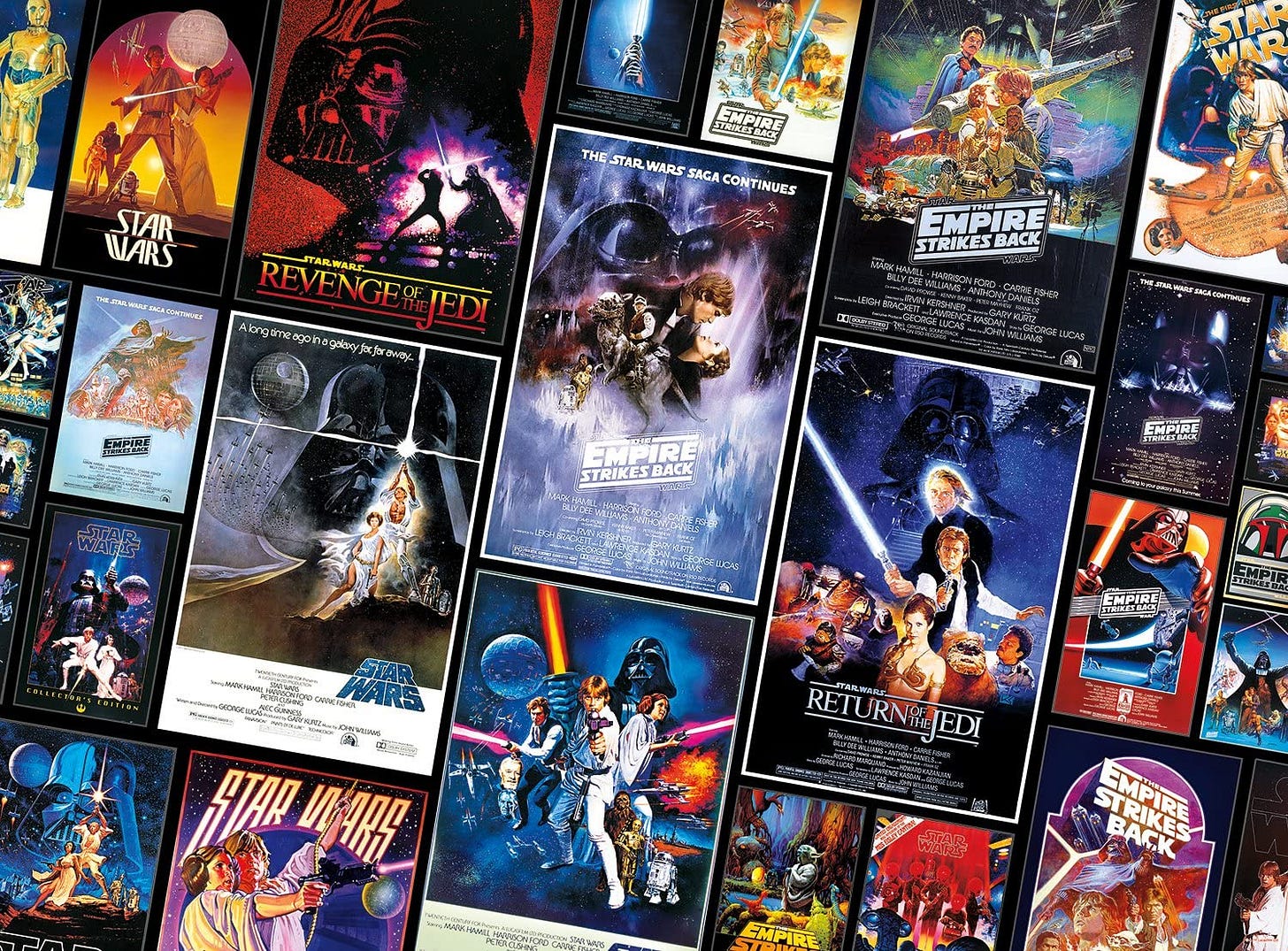 Amazon.com: Buffalo Games Star Wars Collage: Original Trilogy Posters -  1000 Piece Jigsaw Puzzle , Black : Toys &amp; Games