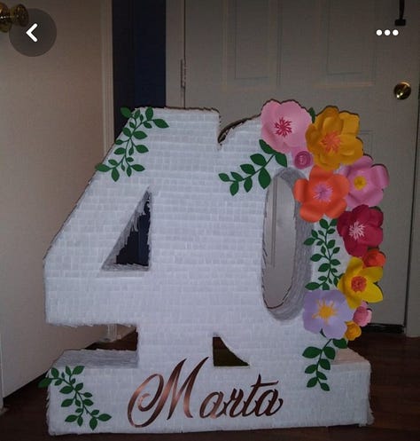 Nine options for piñatas, each image displaying different numbers with different types of details.