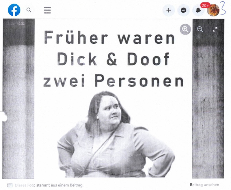 Ein Scan des Facebook-Beitrages, den Ricarda Lang zur Anzeige gebracht hat.