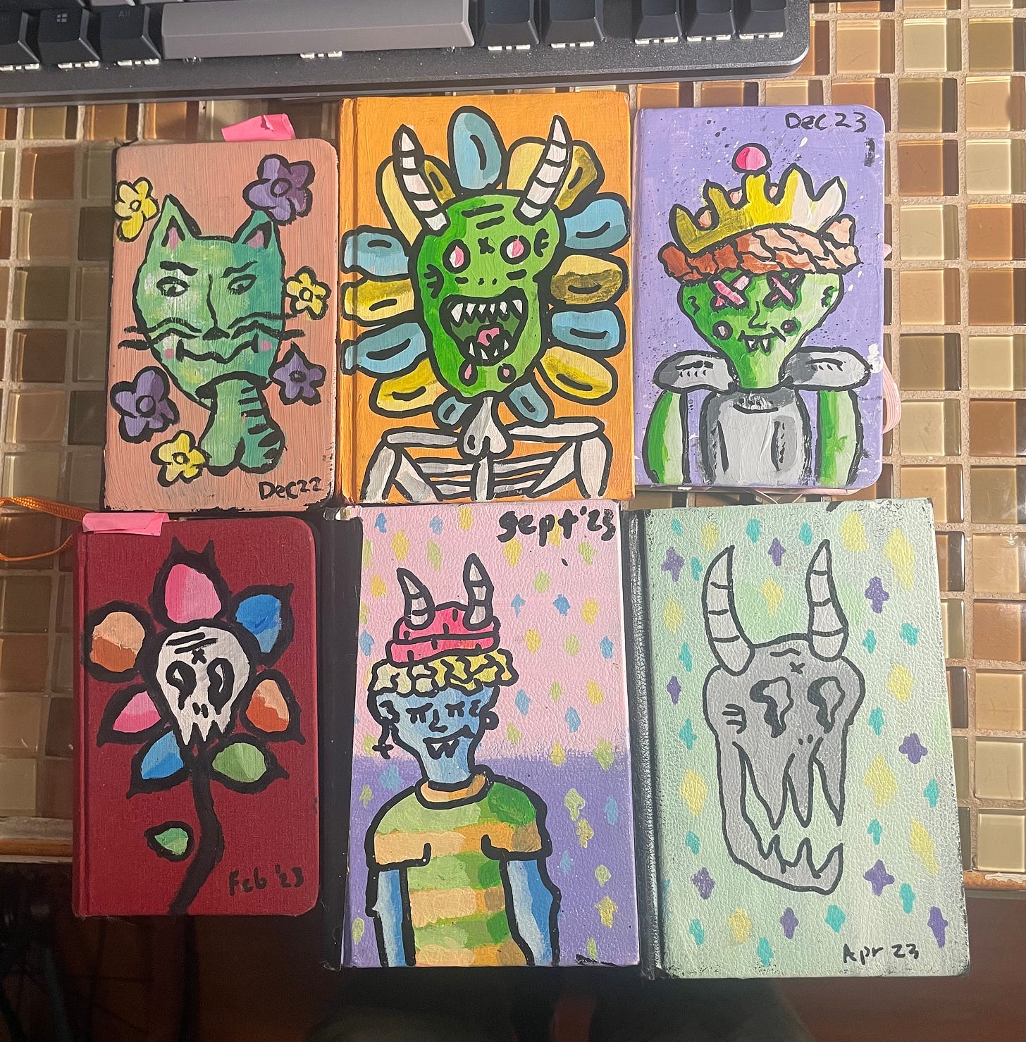 Painted sketchbook covers